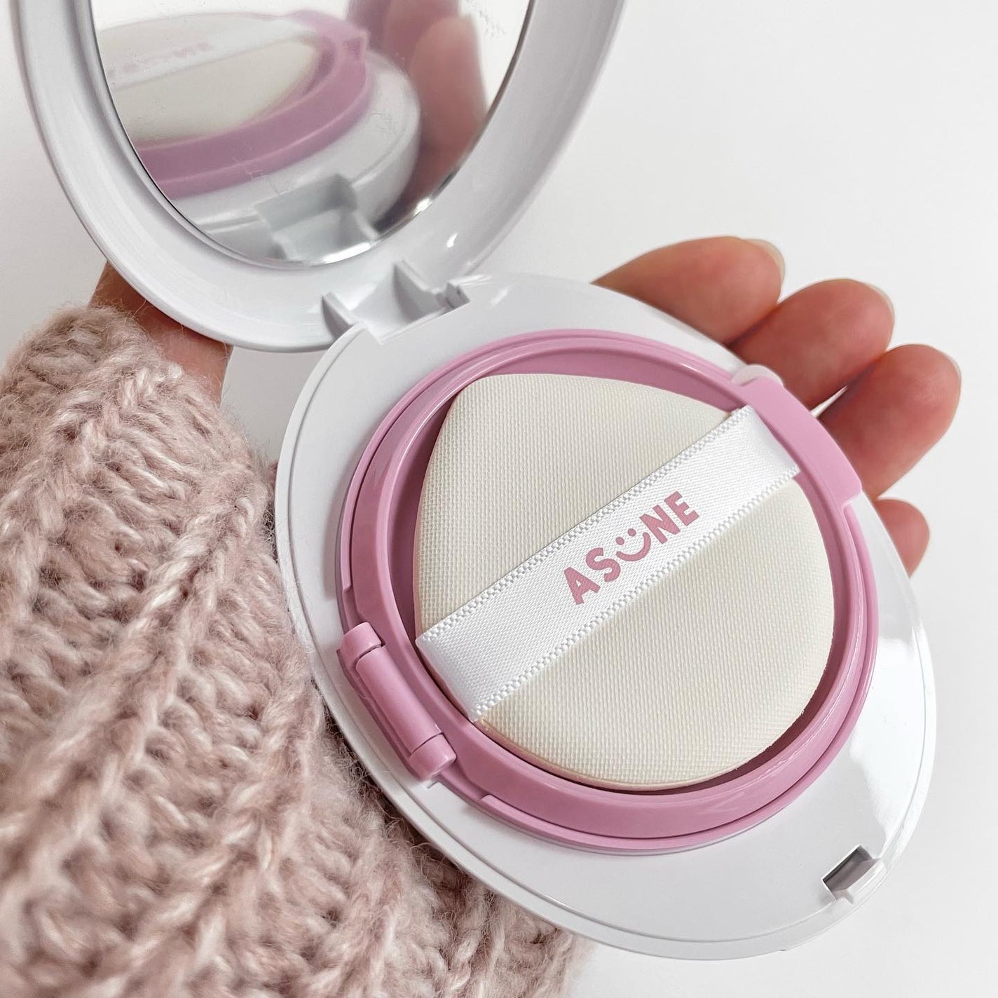 デューイーメッシュファンデーション/ASUNE /クッションファンデーションを使ったクチコミ(1枚目)