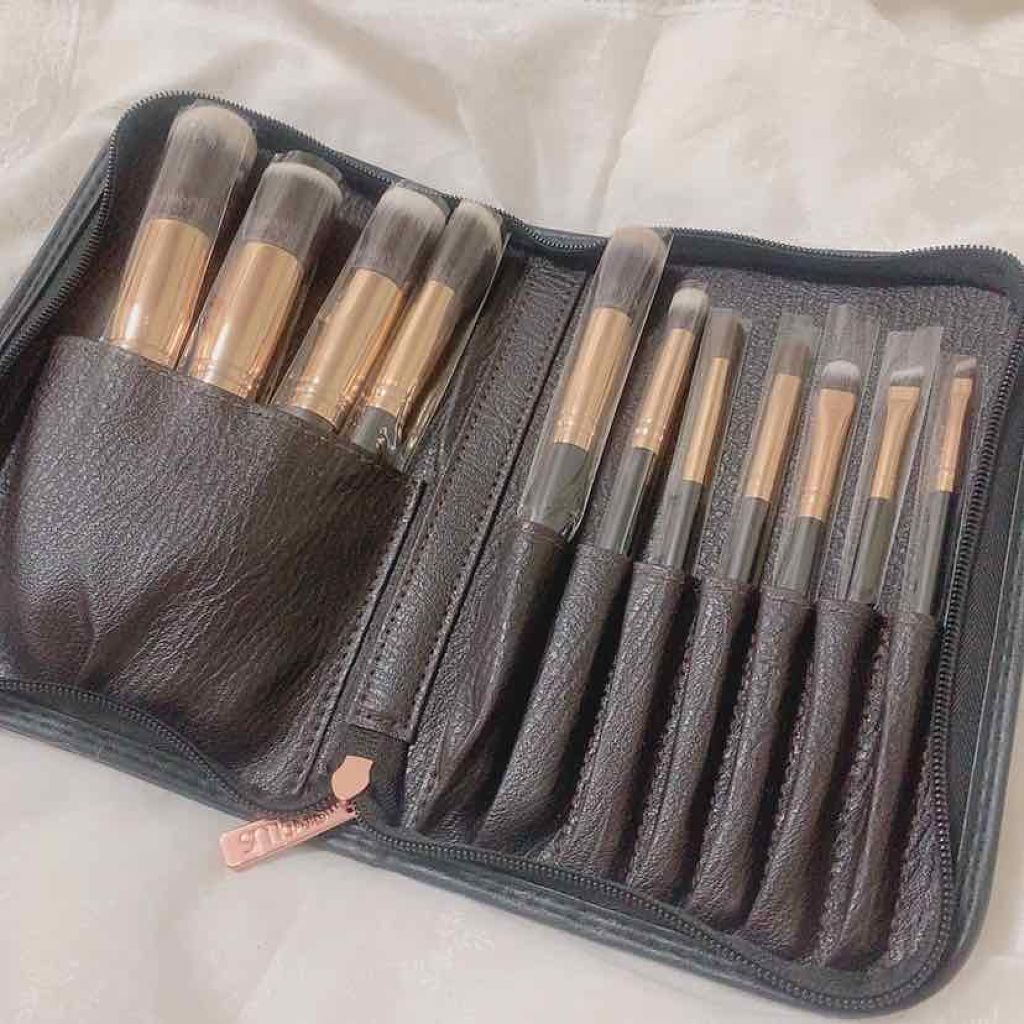 貴族のゴールド メイクブラシ11本セット 化粧ポーチ付き/SIXPLUS/メイクブラシを使ったクチコミ(2枚目)