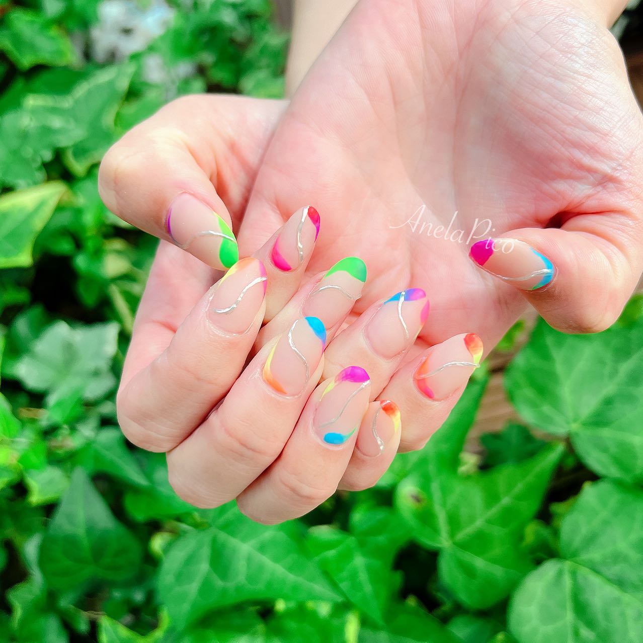 #ネイル,#純国産ジェルネイル,#ジェルネイル,#夏ネイル,#ネオンネイル,#サマーネイルのネイルデザイン