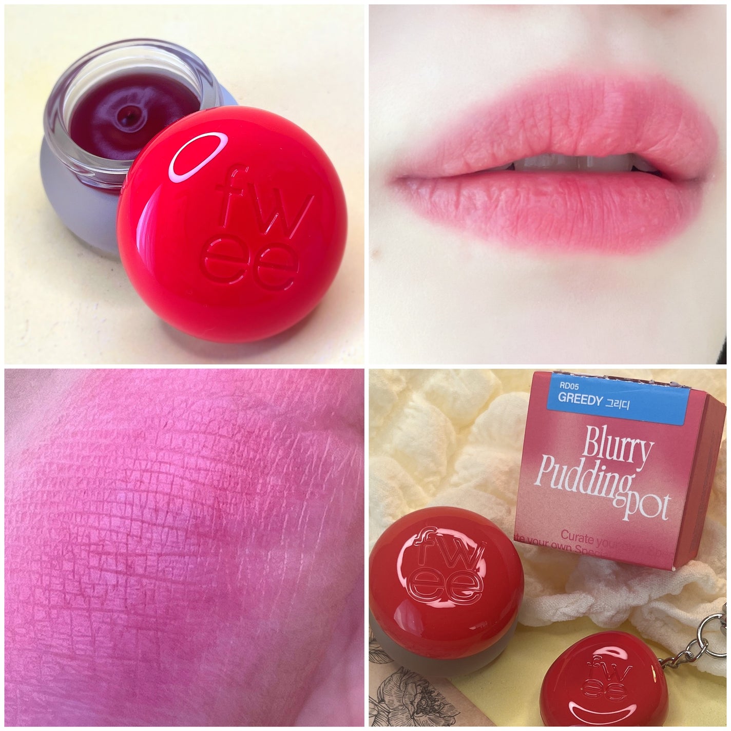 リップアンドチーク ブラーリープリンポット/fwee/口紅を使ったクチコミ(5枚目)