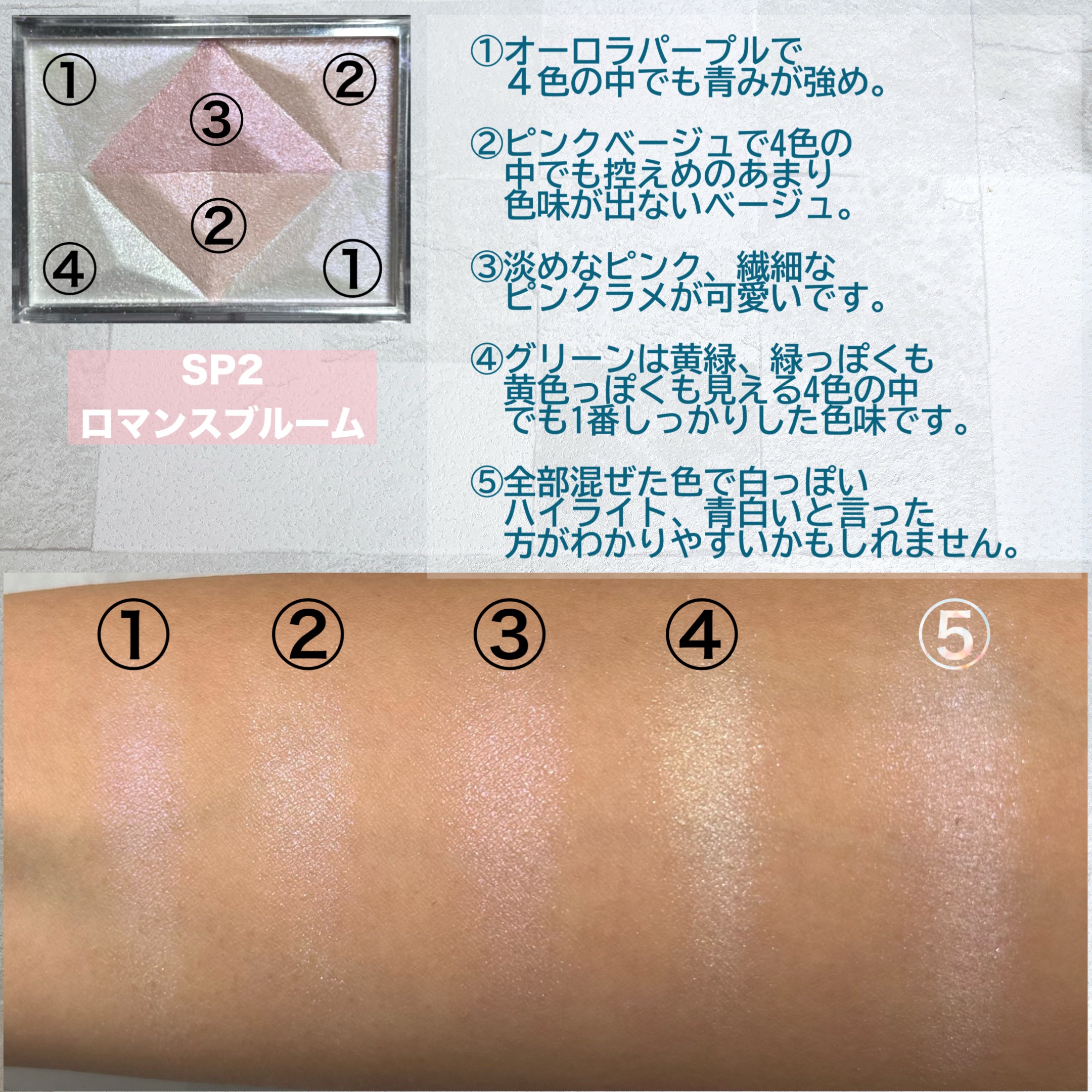 パールグロウハイライト SP2　ロマンスブルーム/CEZANNE/ハイライト・シェーディングを使ったクチコミ（3枚目）