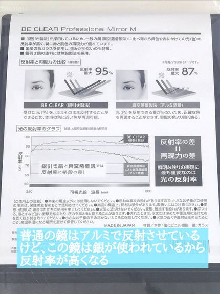 ロフトファクトリー ビークリアーミラーのクチコミ「鏡って意外と見落としがちなアイテムだけどめっちゃ大事…
【ロフトファクトリー ビークリア.....」(3枚目)