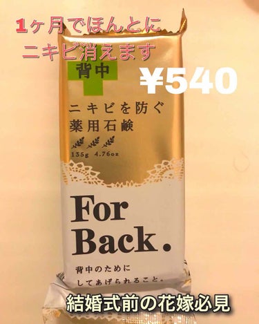 ニキビを防ぐ薬用石鹸 ForBack/ペリカン石鹸/ボディ石鹸を使ったクチコミ（1枚目）