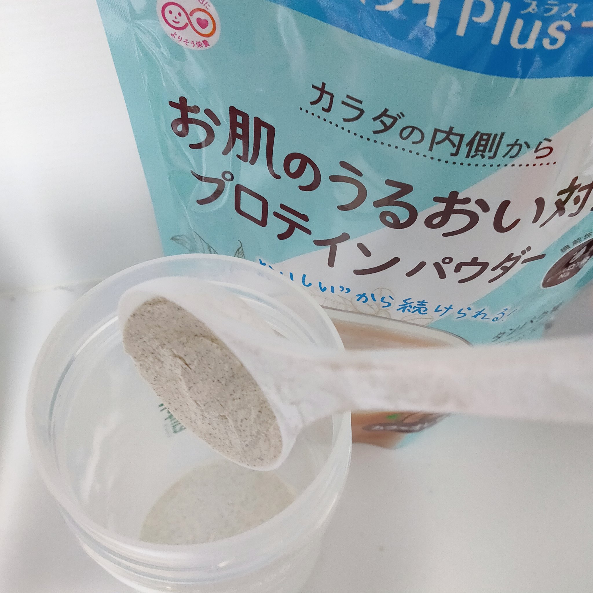 ミライPlus お肌のうるおい対策プロテインパウダー/森永乳業/その他プロテインを使ったクチコミ（2枚目）