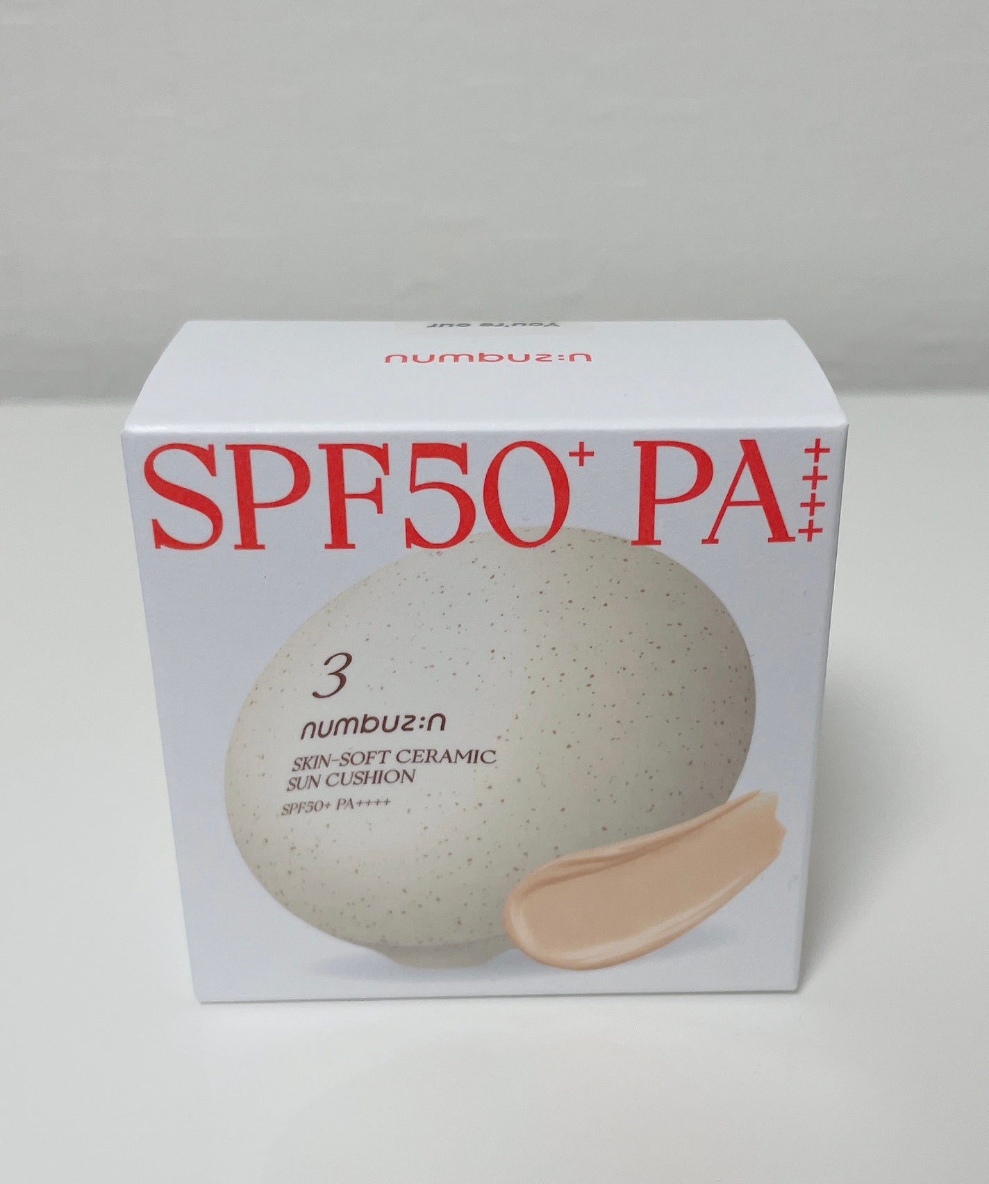 3番 ノーファンデ陶器肌トーンアップクッション/numbuzin/クッションファンデーションを使ったクチコミ(1枚目)