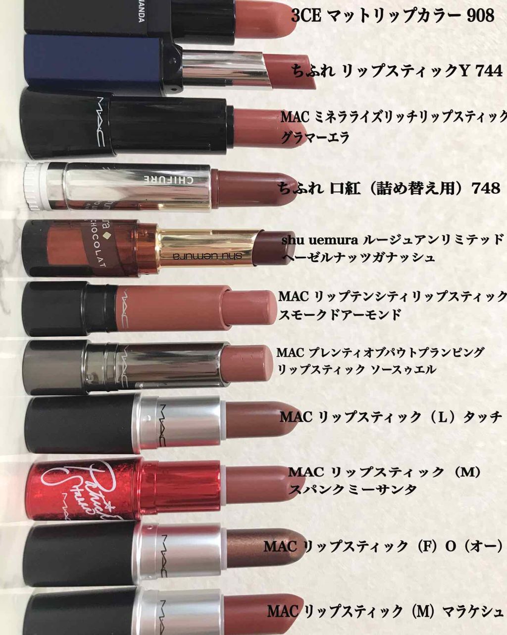 M・A・C・ちふれ・shu uemuraの口紅を使った口コミ M・A・C・ちふれ・shu uemuraの口紅を使った口コミ