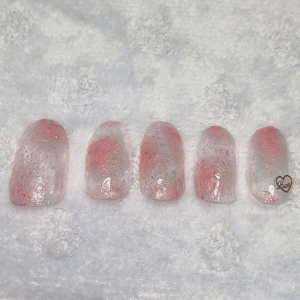 LJ  ジェルネイル トップコート オーロラ/セリア/ジェルネイルを使ったクチコミ（2枚目）