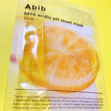 Abib  弱酸性pHシートマスク 柚子フィットのクチコミ「Abib
Mild acidic pH sheet mask Yuja fit

弱酸性pHシ.....」（2枚目）