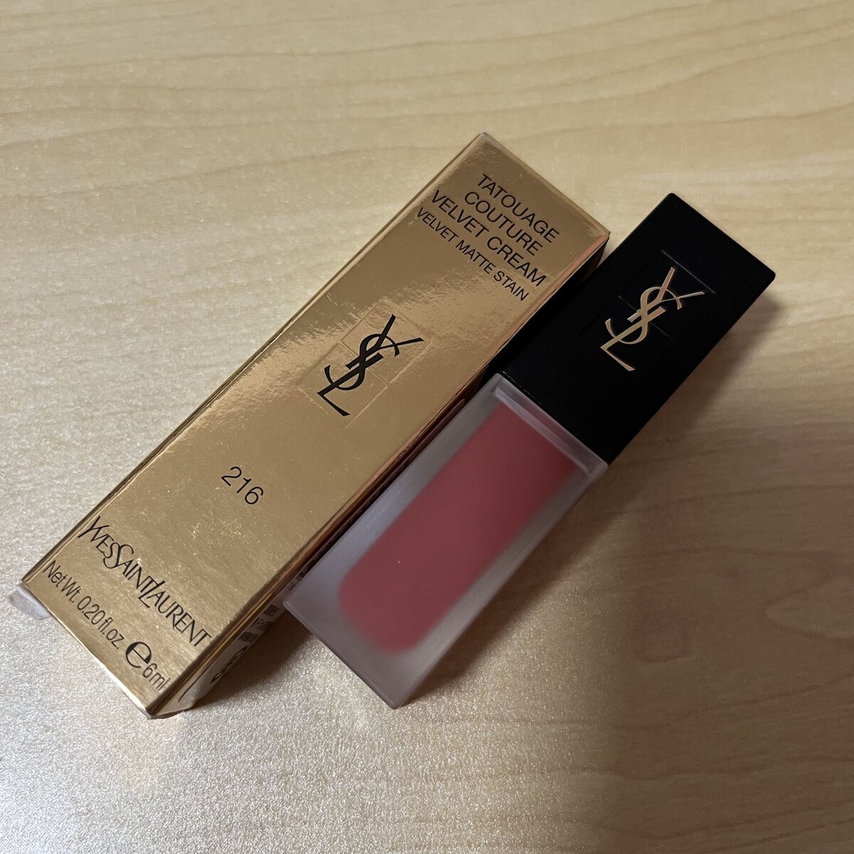 タトワージュ クチュール ベルベットクリーム NO216 ヌード エンブレム/YVES SAINT LAURENT BEAUTE/口紅を使ったクチコミ（1枚目）
