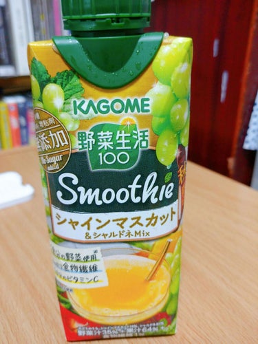 野菜生活１００ Ｓｍｏｏｔｈｉｅ   シャインマスカット＆シャルドネＭｉｘ/野菜生活１００/ドリンクを使ったクチコミ（1枚目）