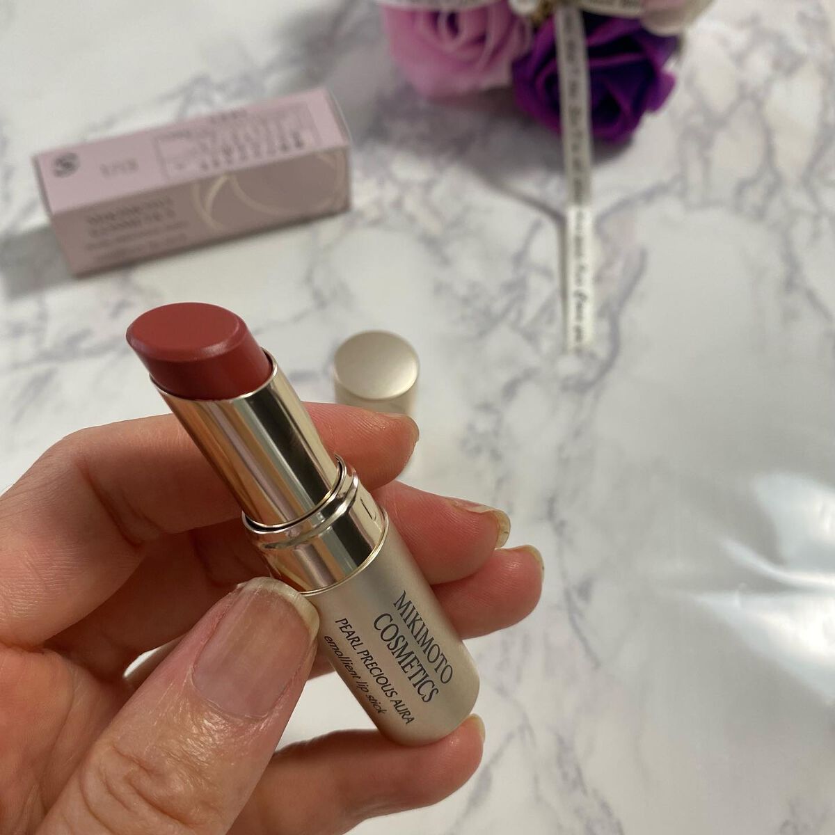 パールプレシャスオーラ エモリエント リップスティック/ミキモト コスメティックス/口紅を使ったクチコミ（2枚目）