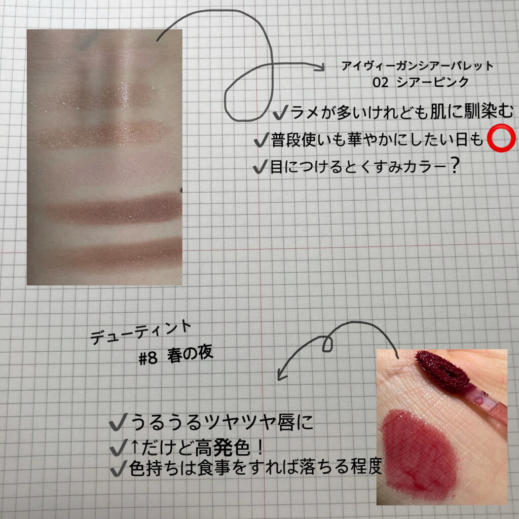 アイ ヴィーガン シアーパレット/AMUSE/アイシャドウパレットを使ったクチコミ（2枚目）