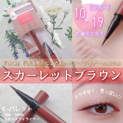 1DAY TATTOO リキッドアイライナー 07 スカーレットブラウン/K-パレット/リキッドアイライナーを使ったクチコミ(1枚目)