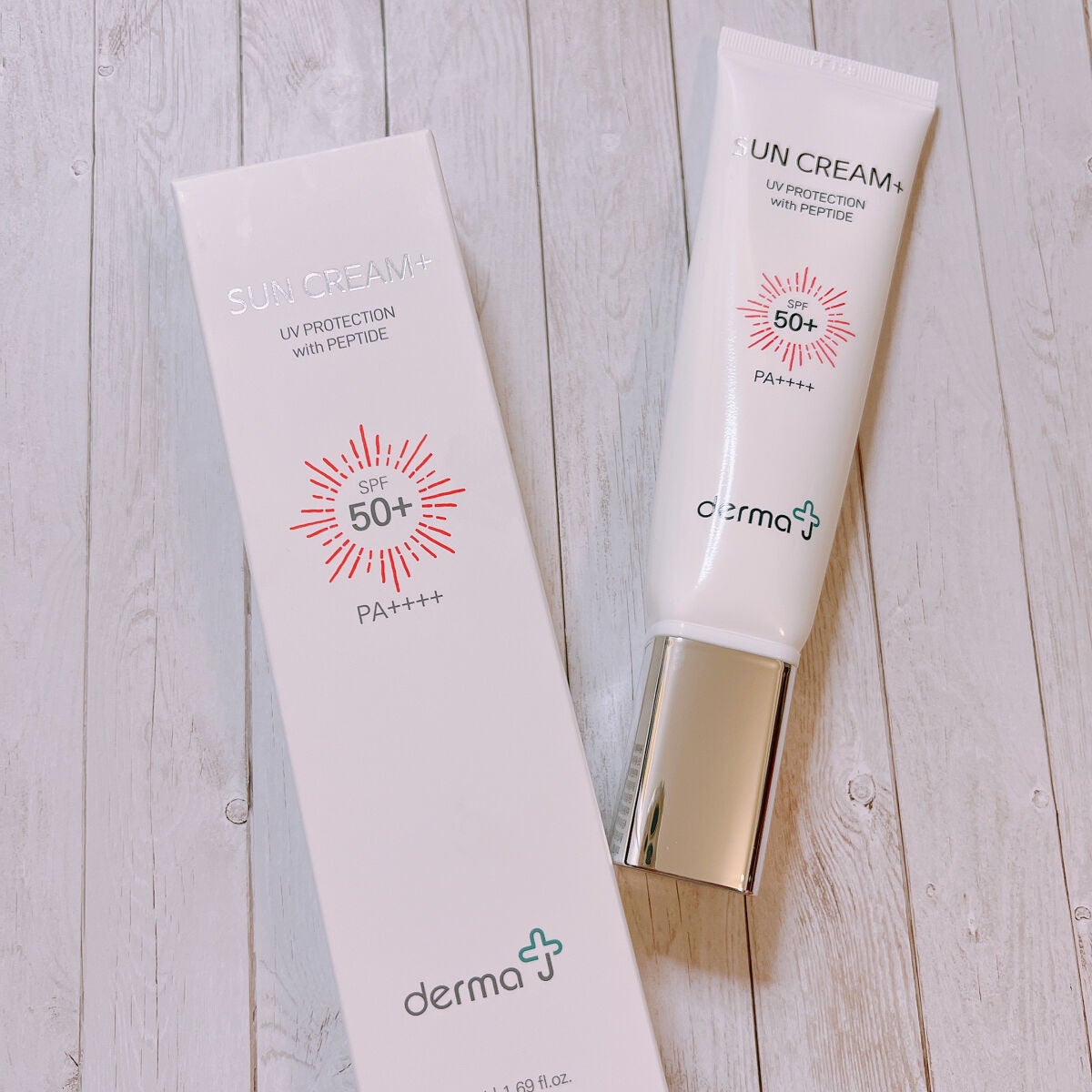 サンクリーム+/ DermaJ/日焼け止めクリームを使ったクチコミ(2枚目)