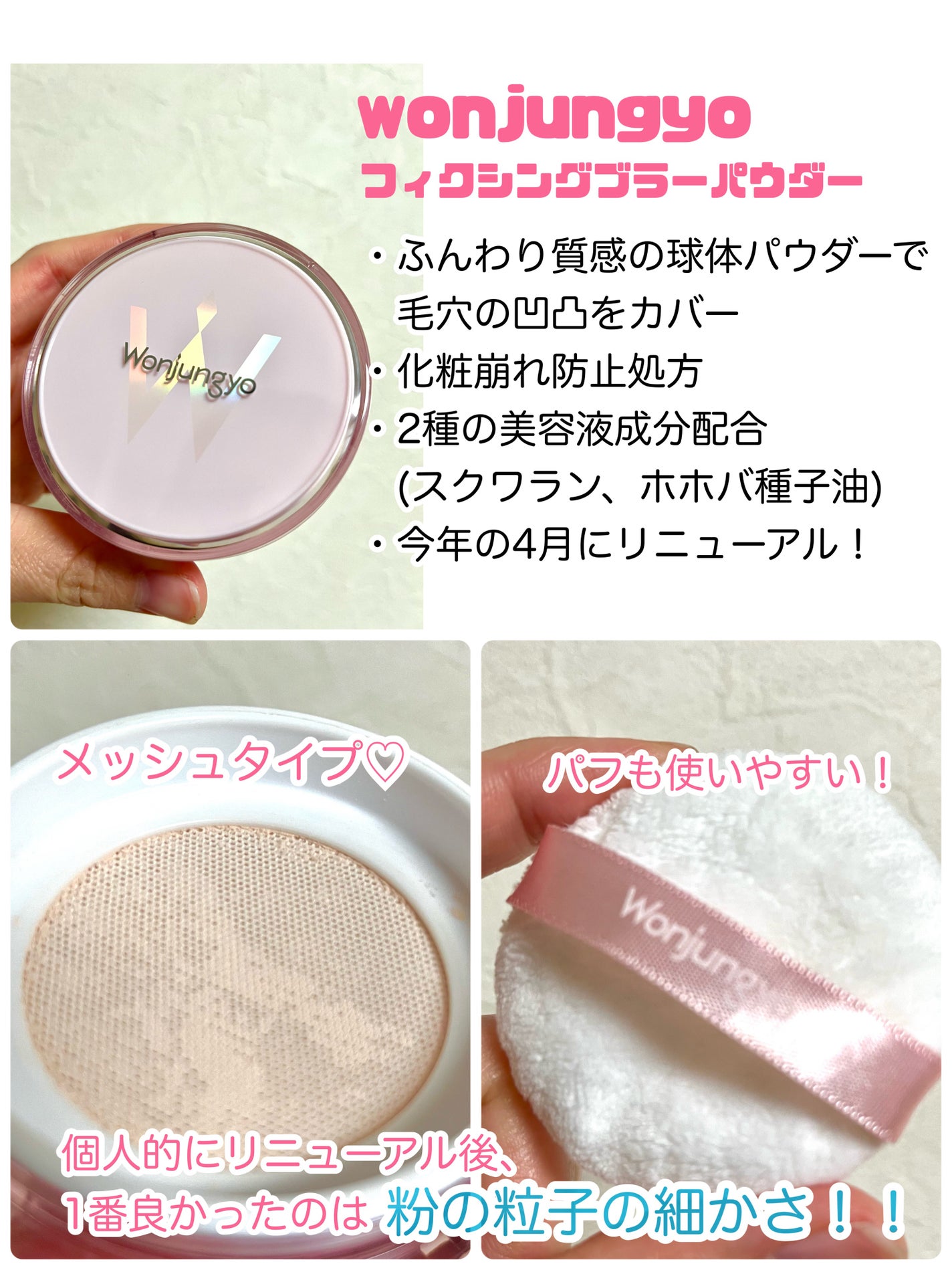 フィクシングブラーパウダー N
/Wonjungyo/ルースパウダーを使ったクチコミ(2枚目)