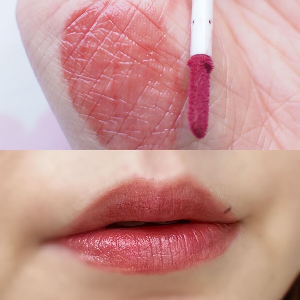 ウォータリーティントリップ マット M1　ダスティローズ/CEZANNE/リップティントを使ったクチコミ（2枚目）