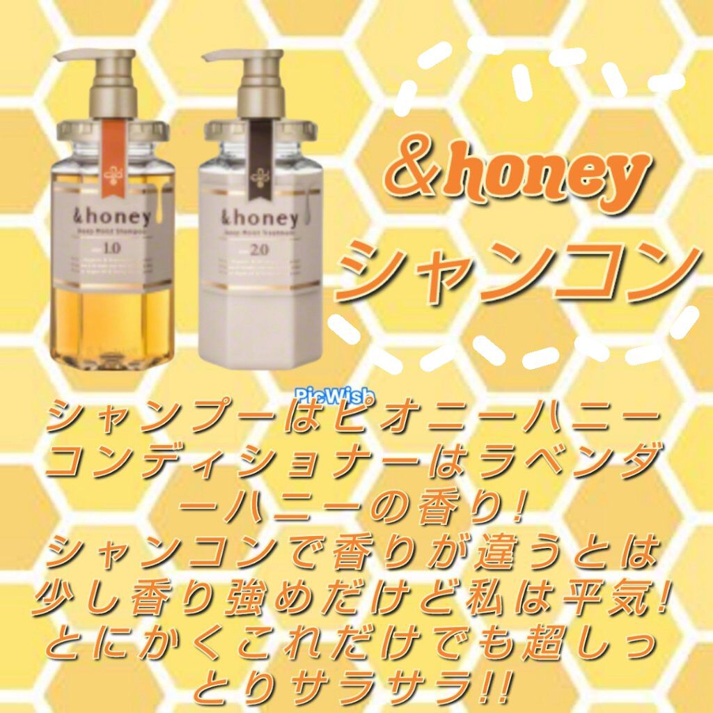 ディープモイスト シャンプー1.0／ヘアトリートメント2.0/&honey/市販シャンプーを使ったクチコミ（2枚目）