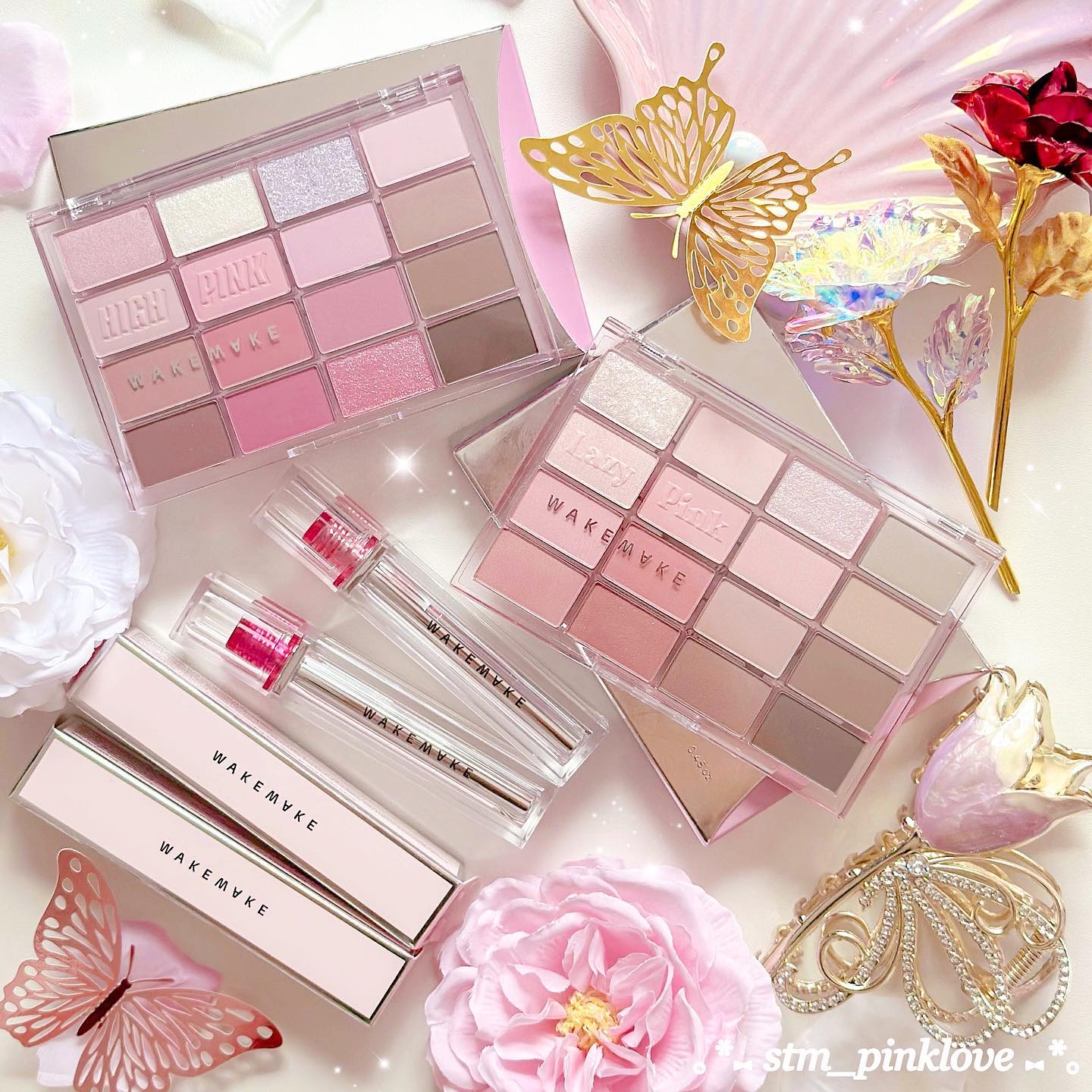 ソフトブラーリングアイパレット 03.チェリッシュブラーリング/wakemake/アイシャドウパレットを使ったクチコミ（1枚目）