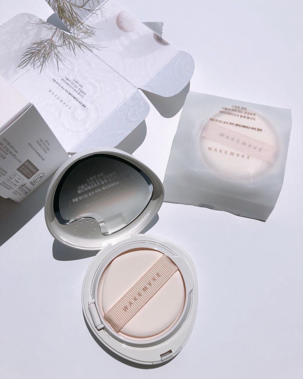 ビーガンクリーンピュアカバークッション/wakemake/クッションファンデーションを使ったクチコミ(2枚目)