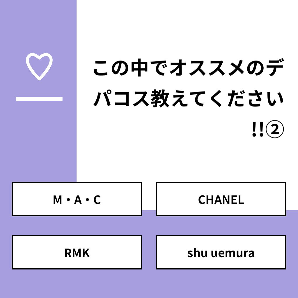 Ma*chan on LIPS 「【質問】この中でオススメのデパコス教えてください!!②【回答】..」(1枚目)