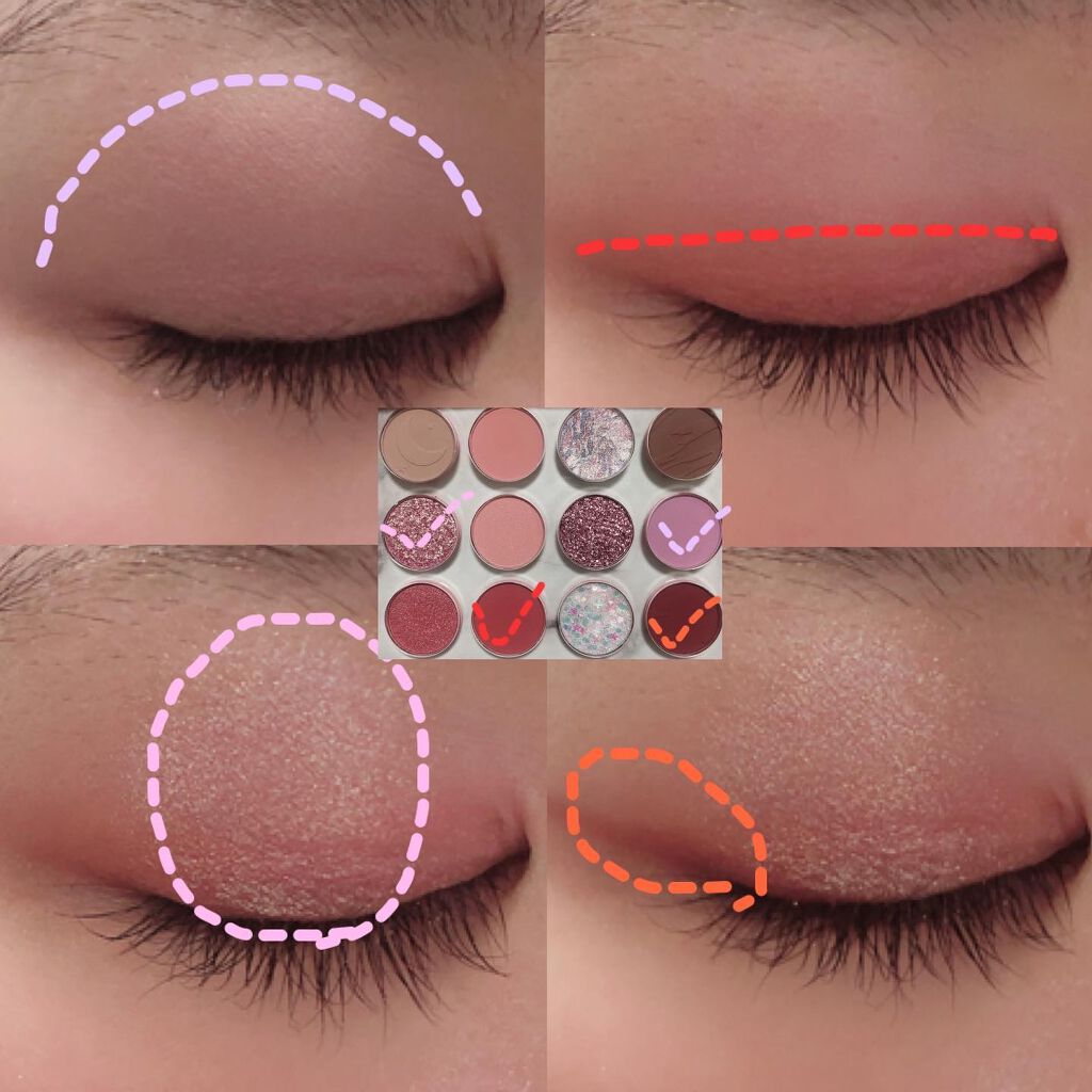 Hexze 12色 アイシャドウパレット プロアイ パレット アイプランナーパレット メイクパレット 高発色/HEXZE(ヘックスゼ)/アイシャドウパレットを使ったクチコミ(4枚目)