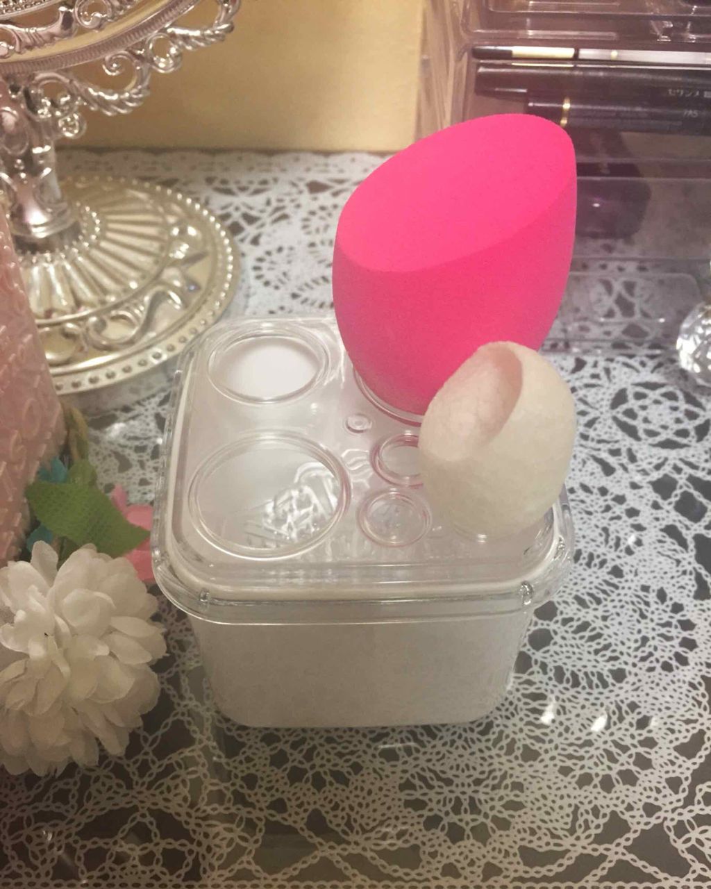 ブラシクリーナースタンド/セリア/その他化粧小物を使ったクチコミ(1枚目)