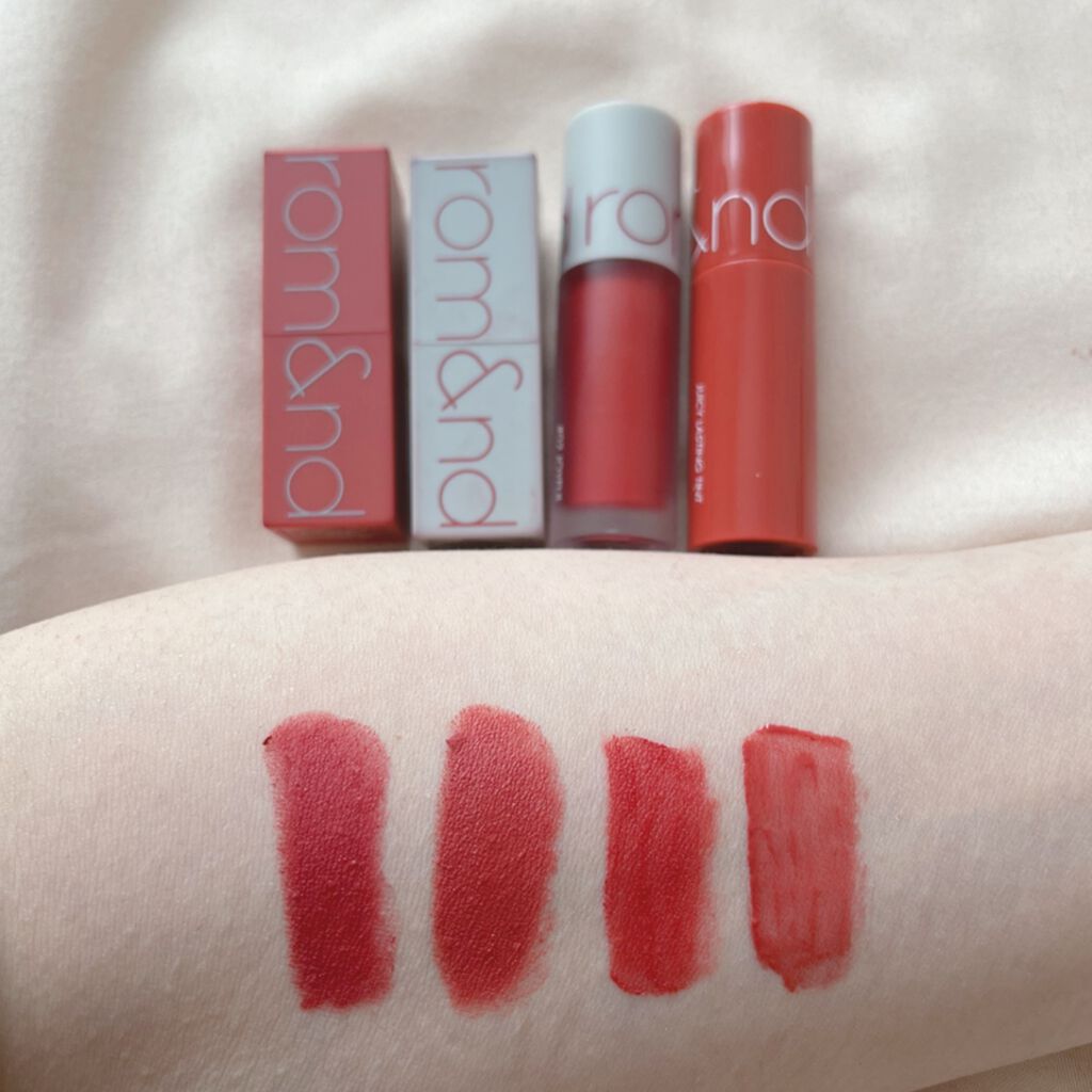 ジューシーラスティングティント/rom&nd/リップティントを使ったクチコミ（2枚目）