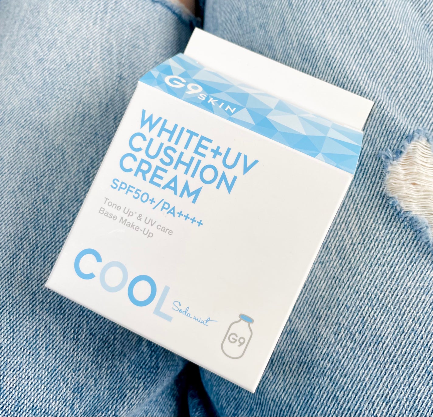 WHITE +UV CUSHION CREAM #COOL/G9SKIN/日焼け止めクリームを使ったクチコミ(1枚目)
