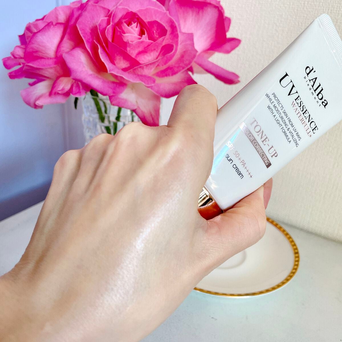 ウォータフルトーンアップサンクリーム/ダルバ/日焼け止めクリームを使ったクチコミ(2枚目)