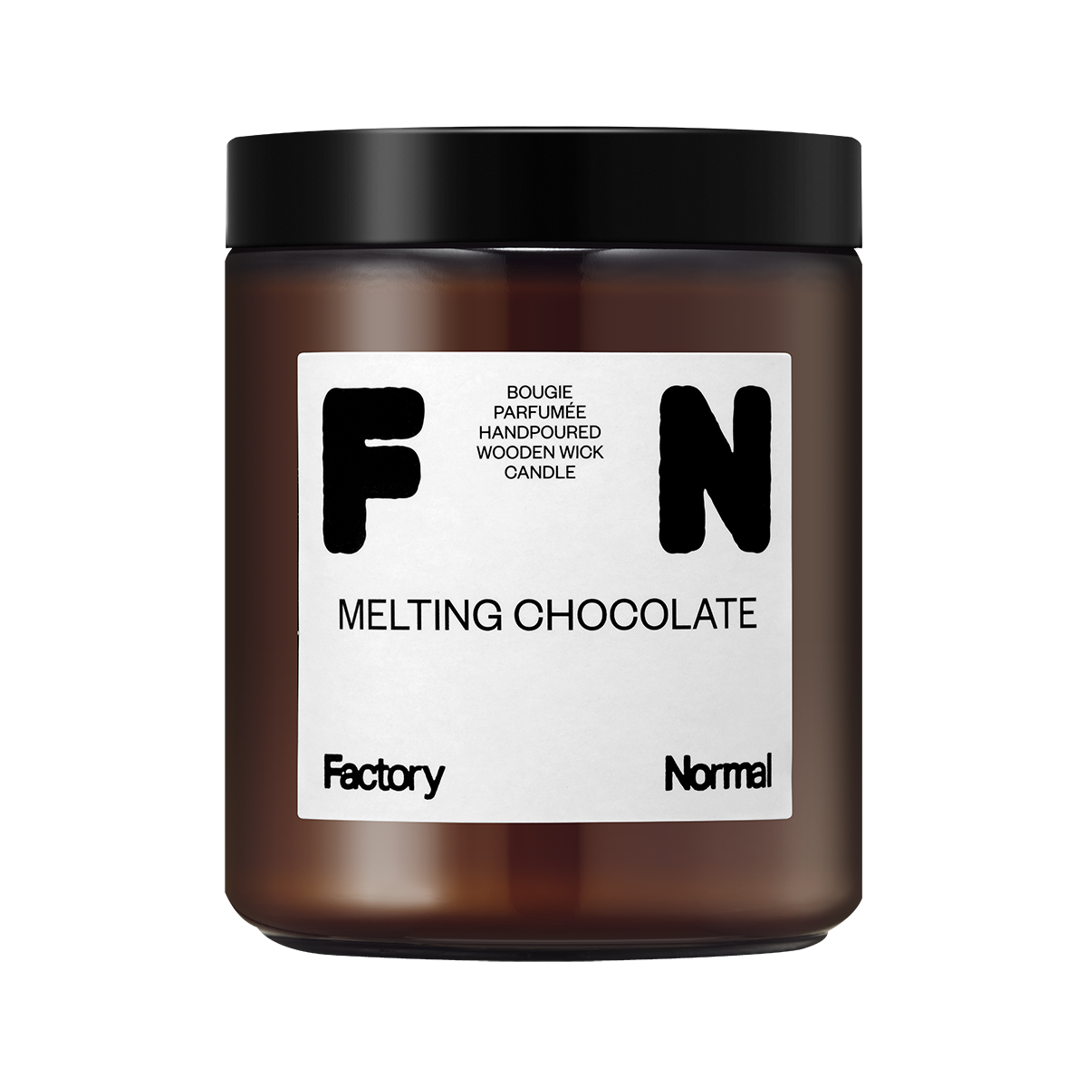 Factory Normal 茶色い瓶 ウッド芯 キャンドル - Melting Chocolate