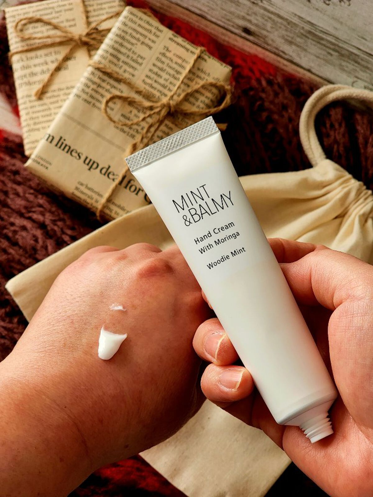 ハンドクリーム With Moringa ウッディミント/MINT&BALMY/ハンドクリームを使ったクチコミ（1枚目）