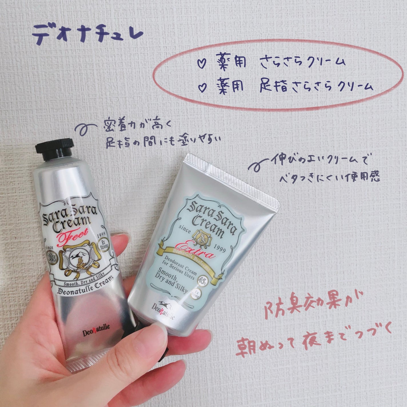 薬用足指さらさらクリーム/デオナチュレ/デオドラント・制汗剤を使ったクチコミ(1枚目)