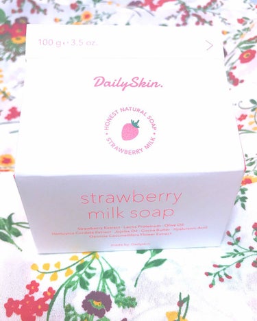 Daily Skin strawberry milk soapのクチコミ「☺︎デイリースキン･ストロベリーミルクソープ☺︎

Qoo10で購入しました！

2週間くらい.....」（1枚目）