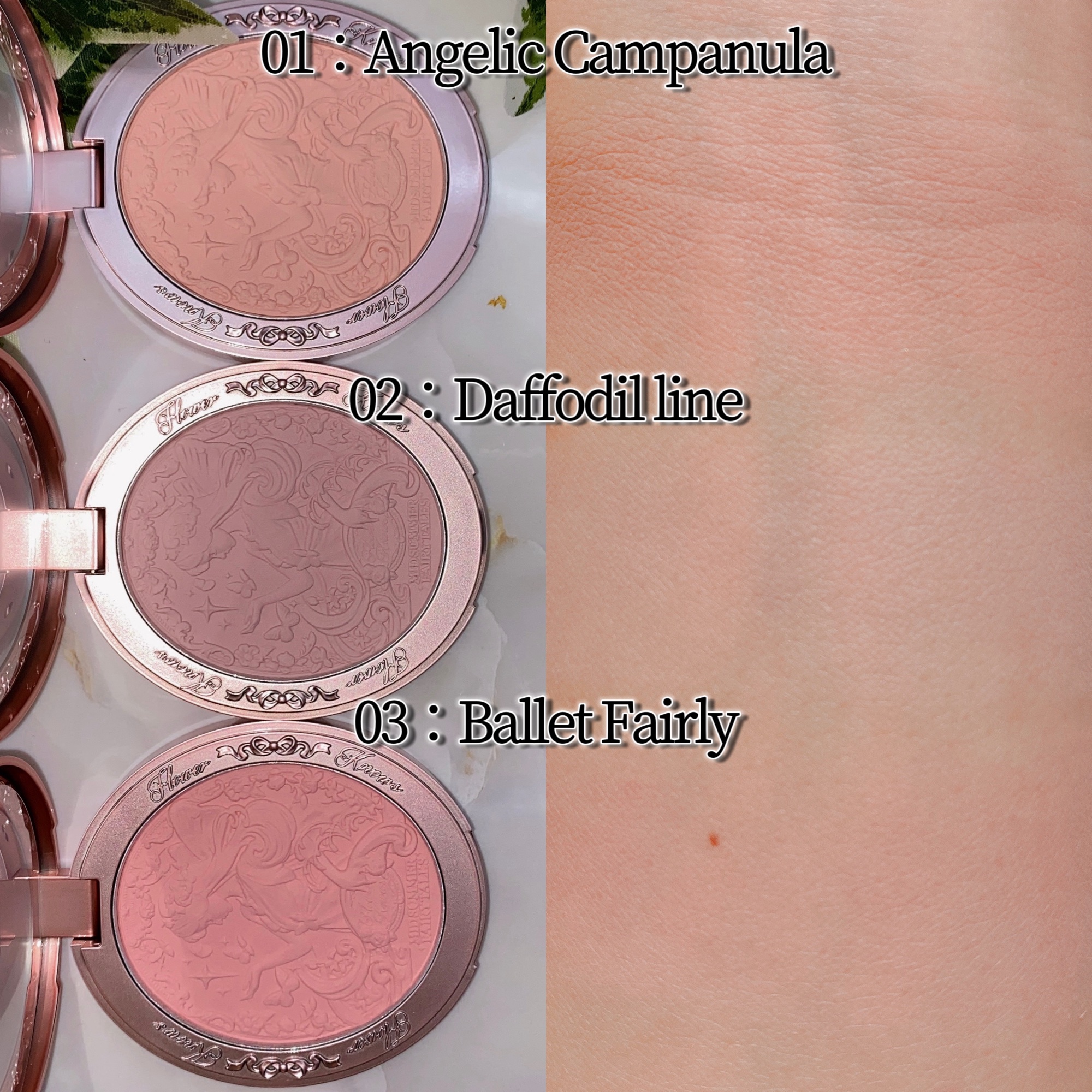 ミッドサマーフェアリーテイルズ コレクション ベルベットチークブラッシュ 03 Ballet Fairy/FlowerKnows/パウダーチークを使ったクチコミ（3枚目）