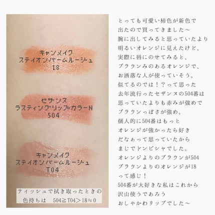 ステイオンバームルージュ/キャンメイク/口紅を使ったクチコミ(2枚目)