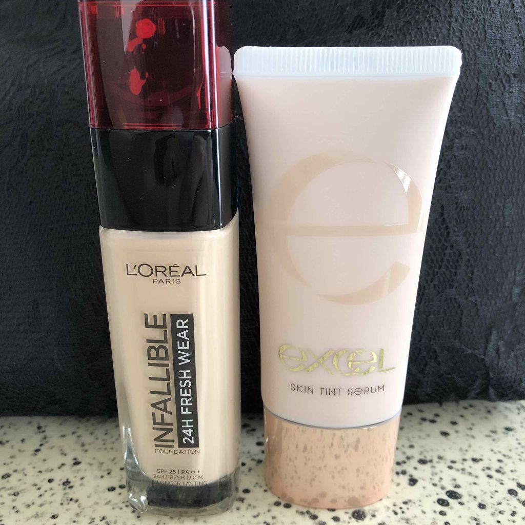 スキンティントセラム/excel/リキッドファンデーションを使ったクチコミ（1枚目）