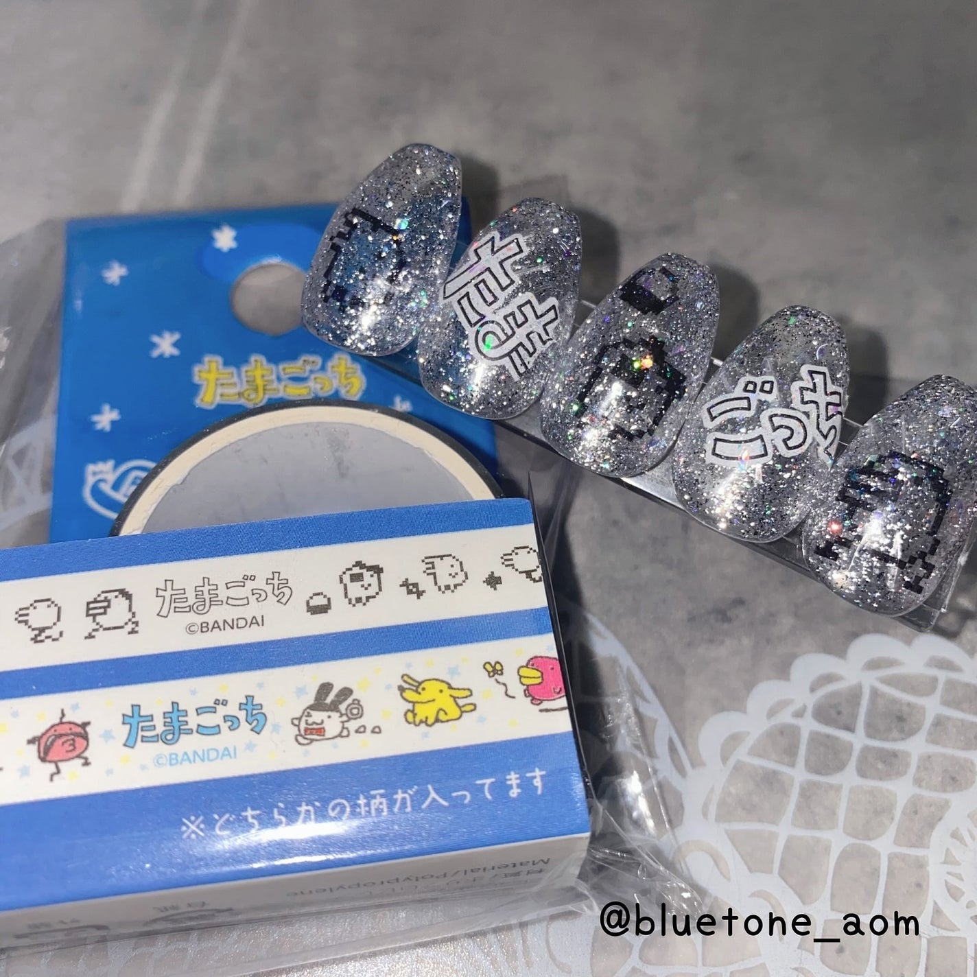 ⋆͛🦖⋆͛aomi on LIPS 「キャンドゥで発売されていたたまごっちのクリアシール使ってネイル..」(3枚目)