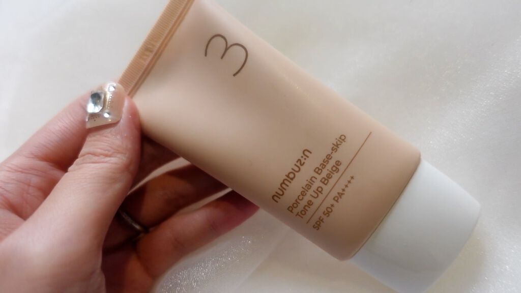 3番 ノーファンデ陶器肌トーンアップクリーム/numbuzin/化粧下地を使ったクチコミ(2枚目)