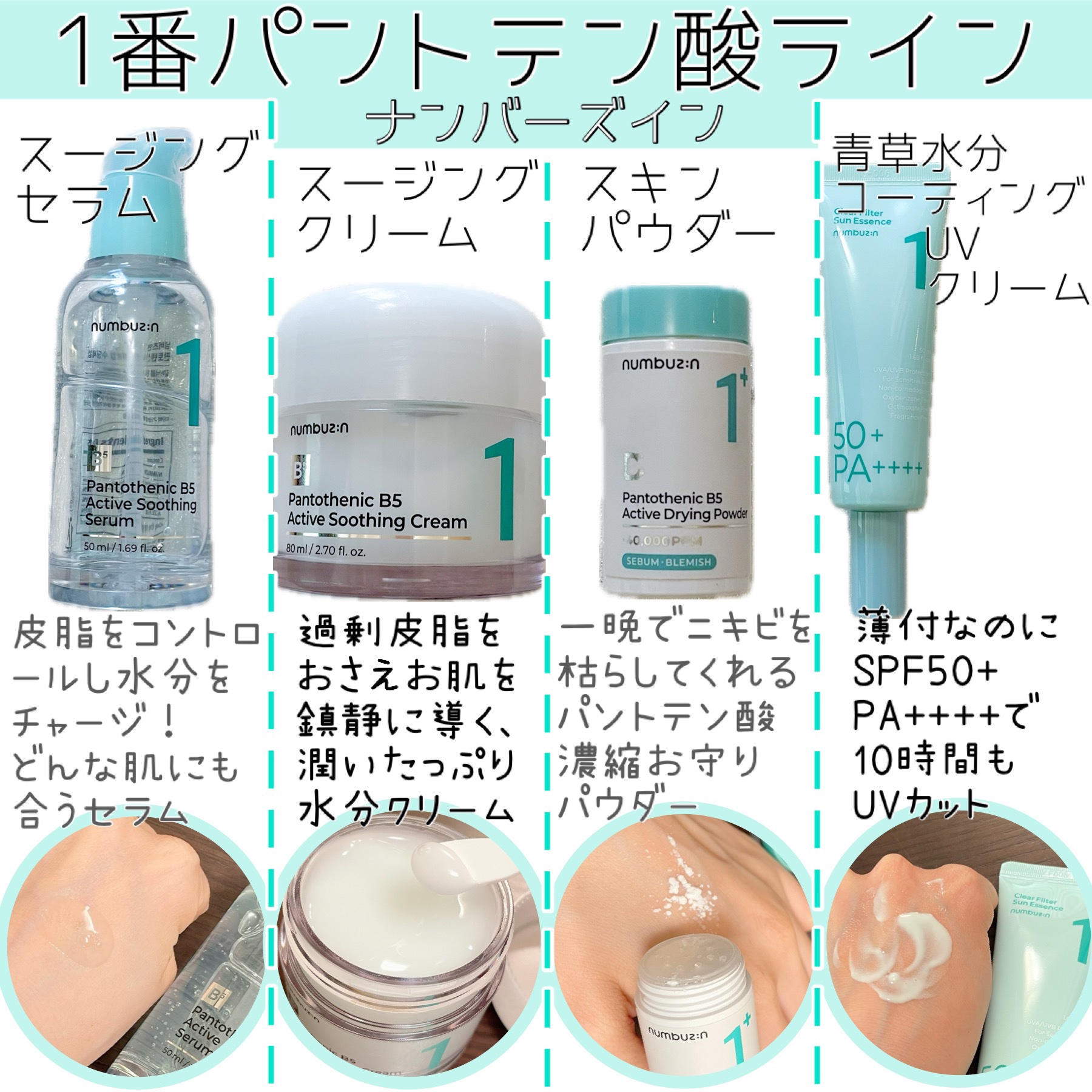 1番 青草水分コーティングUVクリーム/numbuzin/フェイスクリームを使ったクチコミ（1枚目）