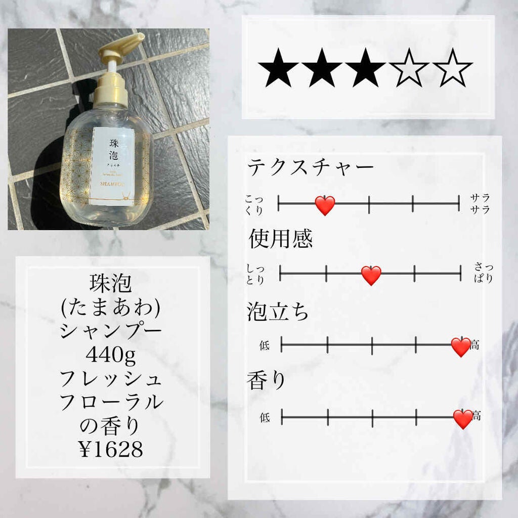 珠泡 たまあわ シャンプー/トリートメント/珠泡/市販シャンプーを使ったクチコミ(2枚目)
