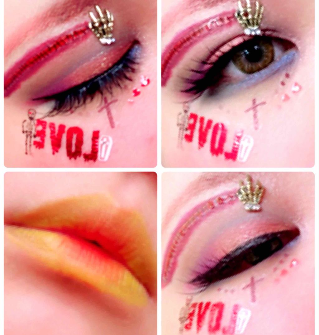 モコ on LIPS 「#ハロウィンメイク13ルック目🎃とりあえずハロウィンカラーを詰..」(1枚目)