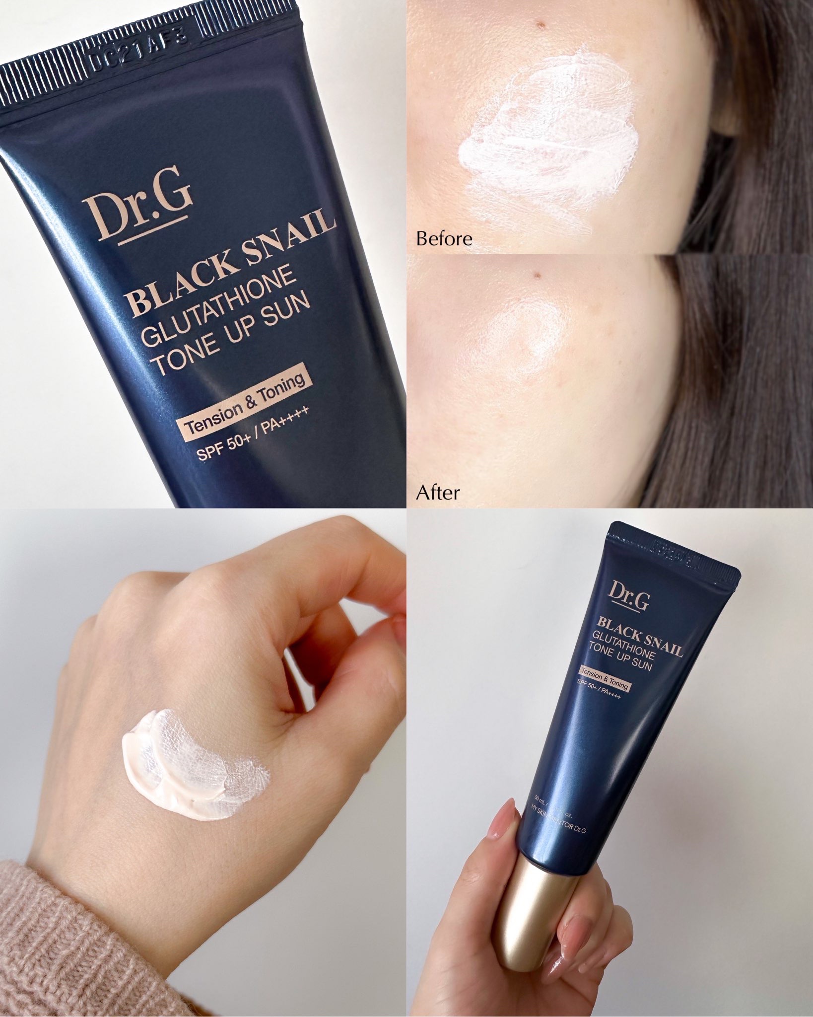 美容成分入り💓潤う日焼け止め下地✨
⁡
◼︎Dr.G @dr.g_official_jp 
　ブラックスネイルグルタチオントーンアップサン 50ml
　SPF50+ PA++++
⁡
グルタチオンやナイアシンアミド、
ヒアルロン酸etc.