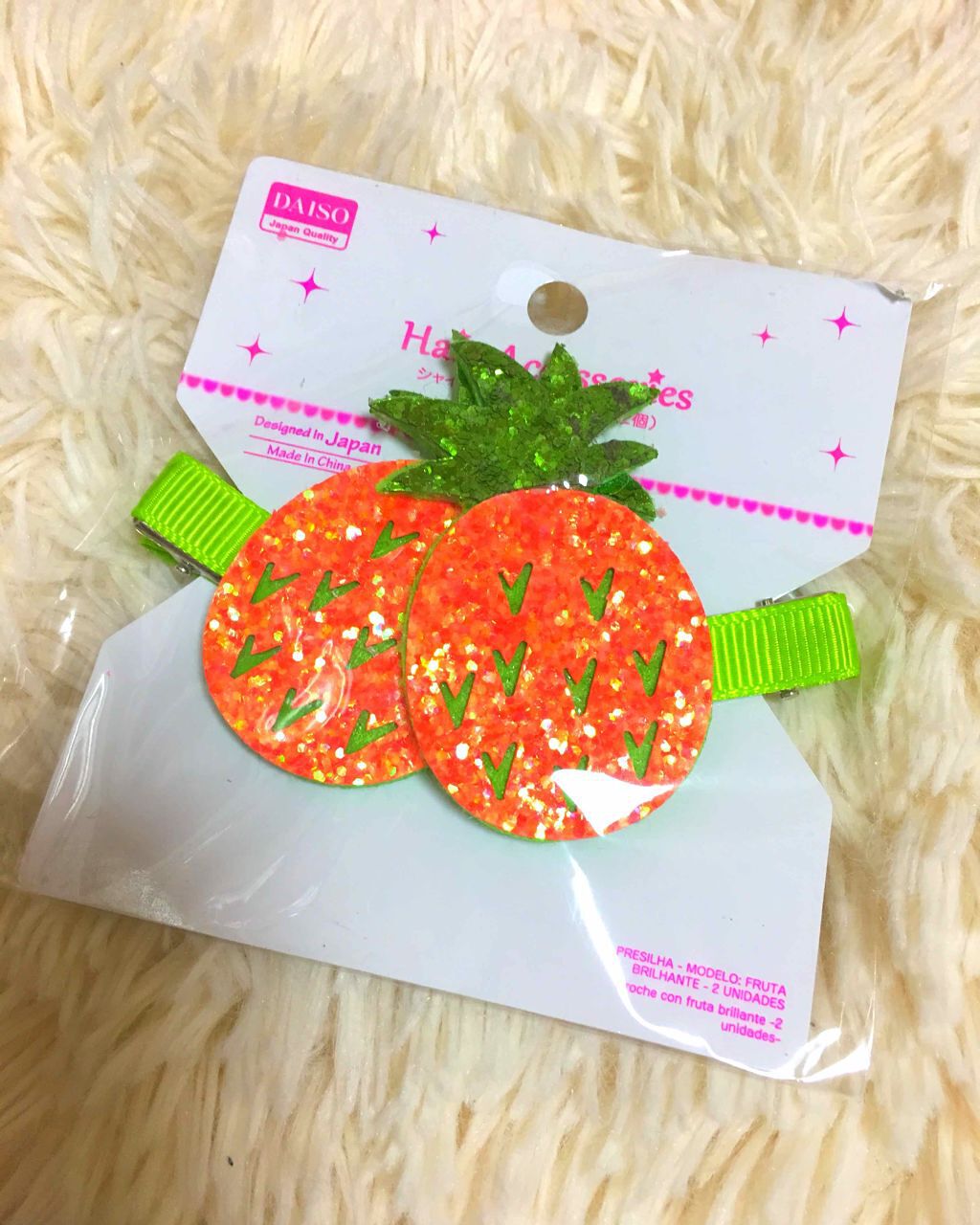 ひろろん on LIPS 「ダイソーシャイニーフルーツクリップ🍍(左右2個入り)こちらの商..」(1枚目)