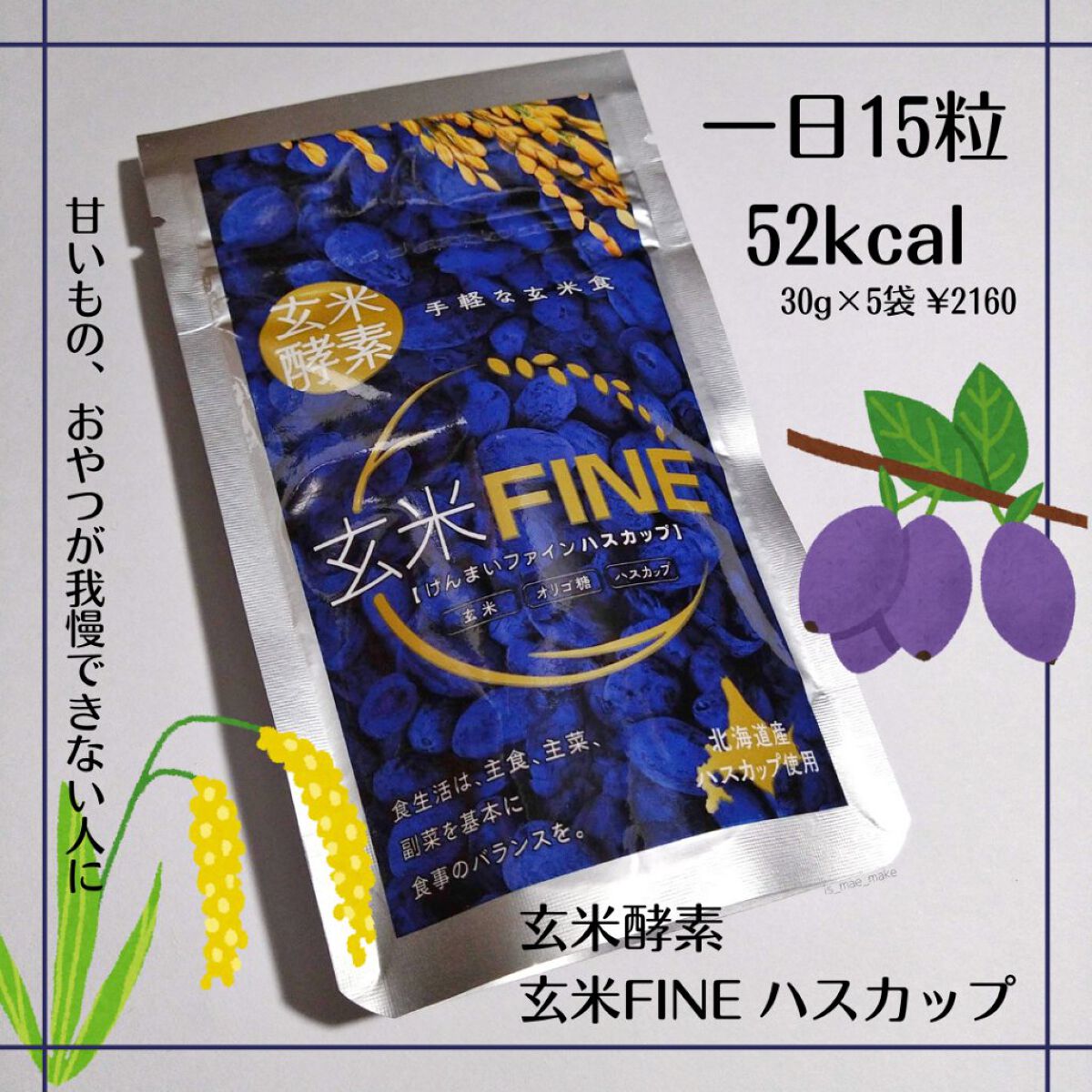 玄米FINE ハスカップ/玄米酵素/健康サプリメントを使ったクチコミ（2枚目）