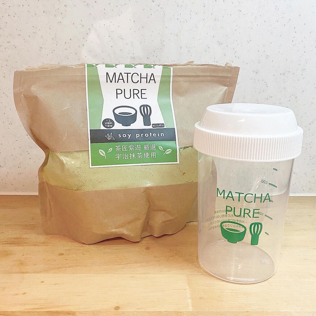 MATCHA PURE(プロテインパウダー)/ピュアパートナー/ソイプロテインを使ったクチコミ(1枚目)