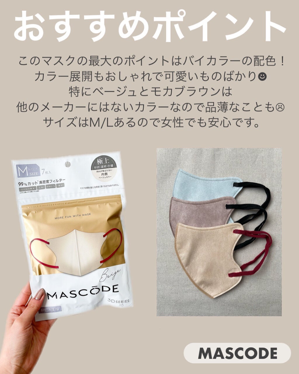 3D不織布マスク/MASCODE/マスクを使ったクチコミ(4枚目)