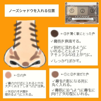 ノーズ&アイブロウパウダー/CEZANNE/パウダーアイブロウを使ったクチコミ(3枚目)