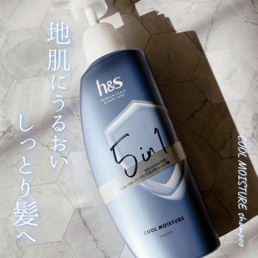 h&s 5in1クールモイスチャーシャンプー/コンディショナーのクチコミ「地肌にうるおい。しっとり髪へ。

5つの効果を1本で！
地肌のかゆみ予防・におい予防・フケ予防.....」（1枚目）