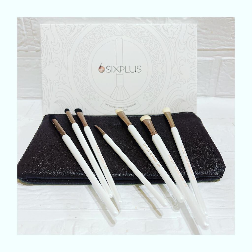SIXPLUS ホワイトパール アイメイクブラシ 7本セット/SIXPLUS/メイクブラシを使ったクチコミ（2枚目）