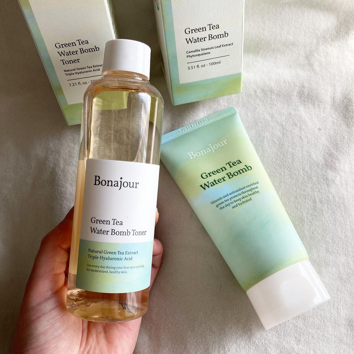 グリーンティーウォーターボム/Bonajour/フェイスクリームを使ったクチコミ（1枚目）